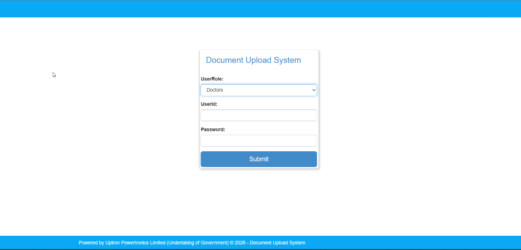 Document Upload System project interface