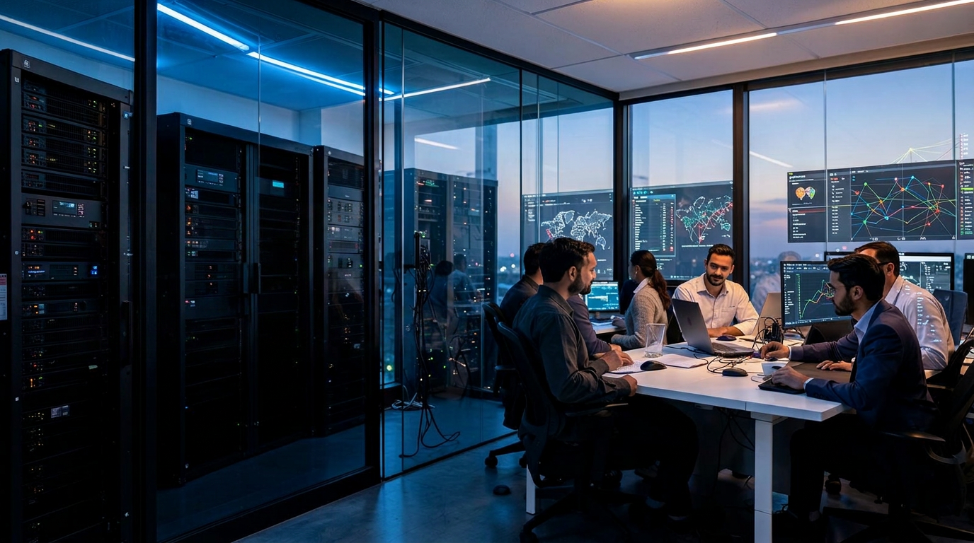 Technology specialists collaborating in a connected operations environment